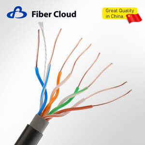 24AWG 4 pares trenzados PE&PVC U/UTP 350MHz Cable a granel de entierro directo para exteriores Cat5e de cobre s&oacute;lido