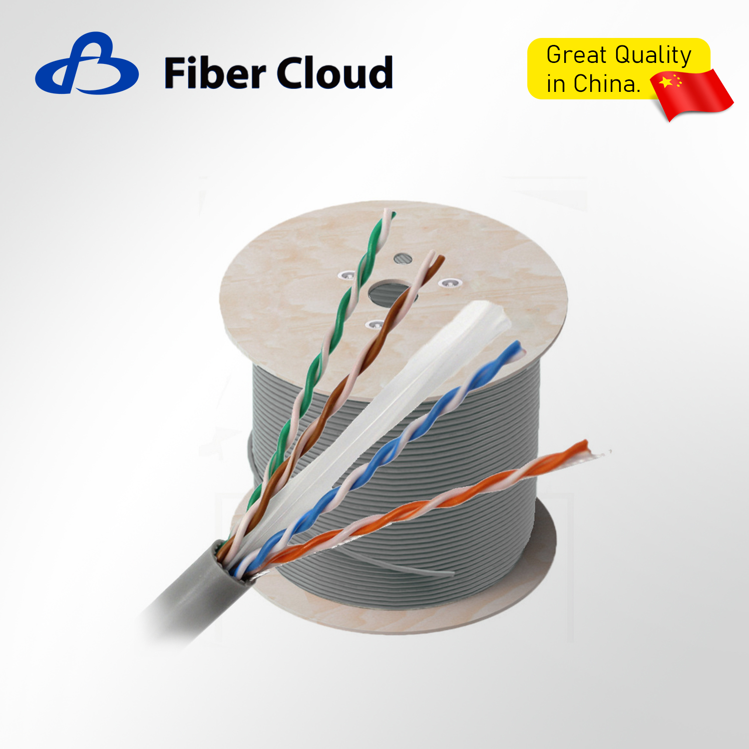 23AWG 4 أزواج ملتوية CMR U / UTP 750 ميجا هرتز كابل إيثرنت داخلي من النحاس الصلب Cat6a