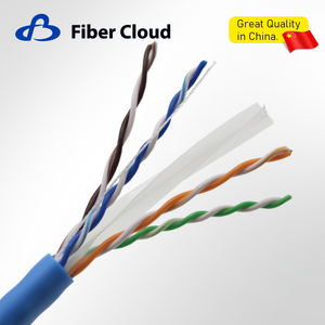 23AWG 4 أزواج ملتوية CMR U / UTP 550 ميجا هرتز كابل إيثرنت داخلي من النحاس الصلب Cat6