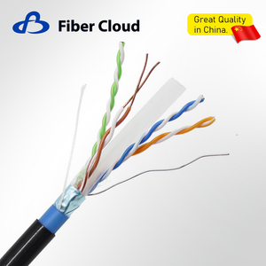 23AWG 4 pares trenzados PE&PVC F/UTP 550MHz Cable a granel de entierro directo para exteriores Cat6 de cobre s&oacute;lido